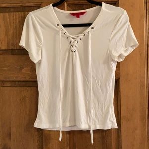 Women’s white tie-front shirt, sz. M